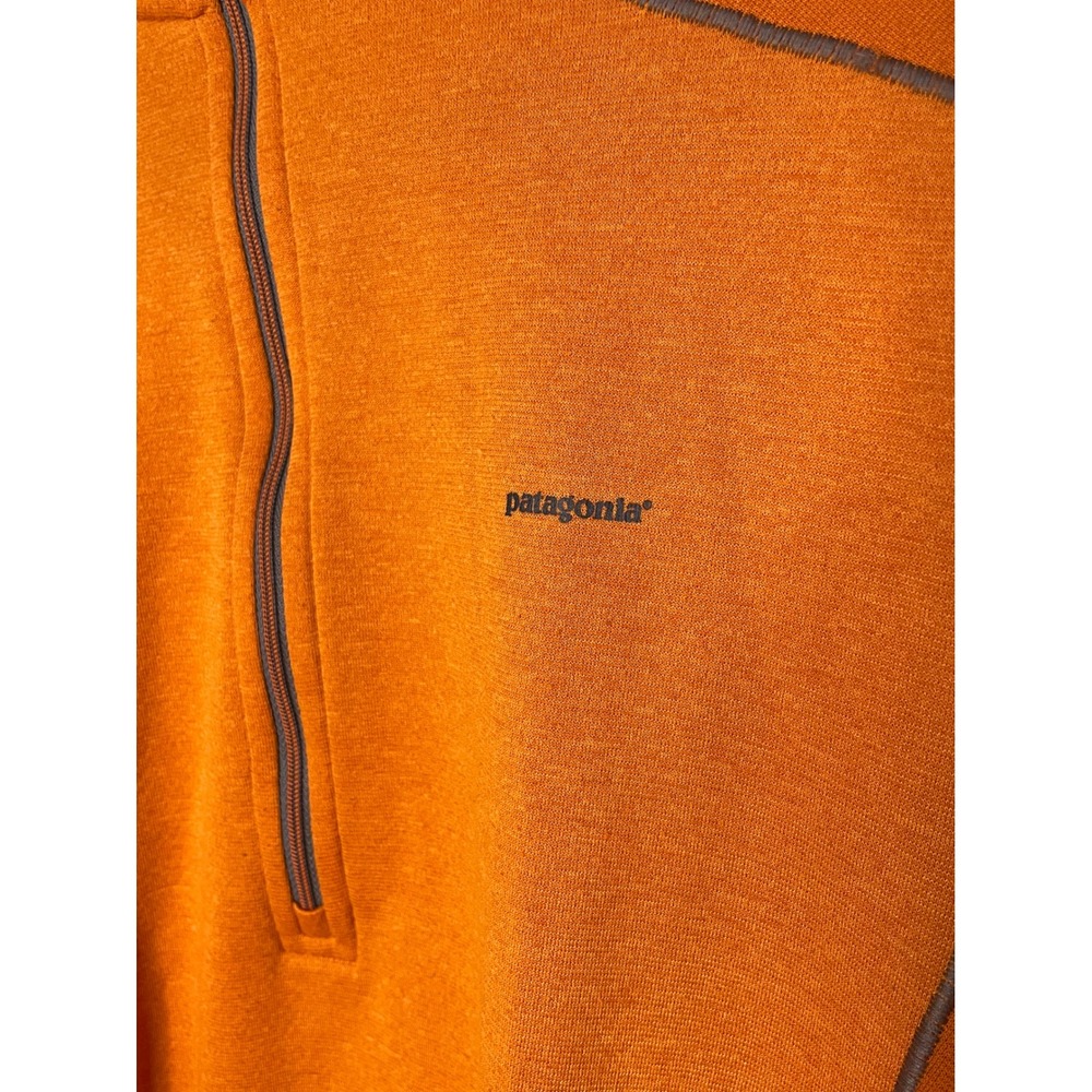 Patagonia Capilene 3 Midweight Mens M Orange Excellent 1/4 Zip Pullover 44441 - Picture 4 of 5
